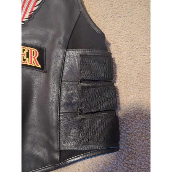 First Classics Leather Vest Mens XL With Firefighter, Flag, Eagle Patches - Picture 11 of 16
